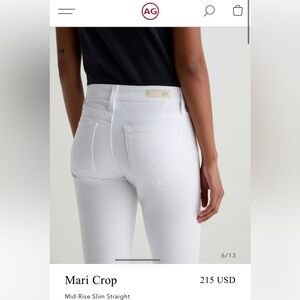 AG Jeans Women’s Mari Crop in Gallery White - Size 25 - barely used